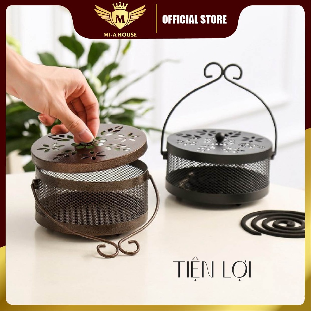 Lồng đốt hương muỗi bằng kim loại, an toàn, tiện lợi