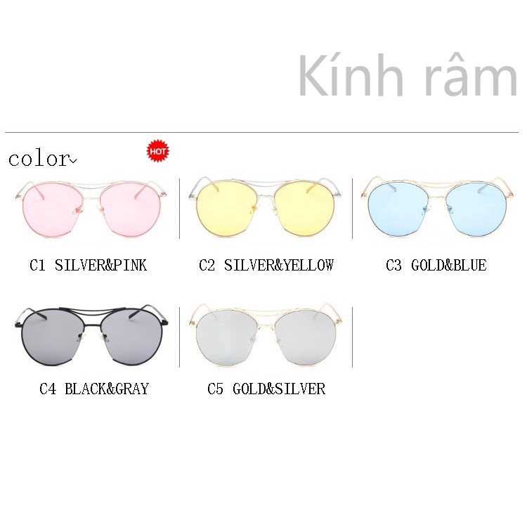 Kính mát gọng tròn phong cách vintage thời trang cho nữ