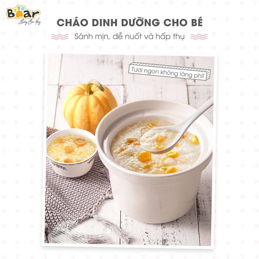 Nồi nấu cháo Bear DDZ-D10B1S, dung tích 1L (Hàng chính hãng 1 đổi 1 trong 30 ngày, bảo hành 12 tháng) - HomeMart