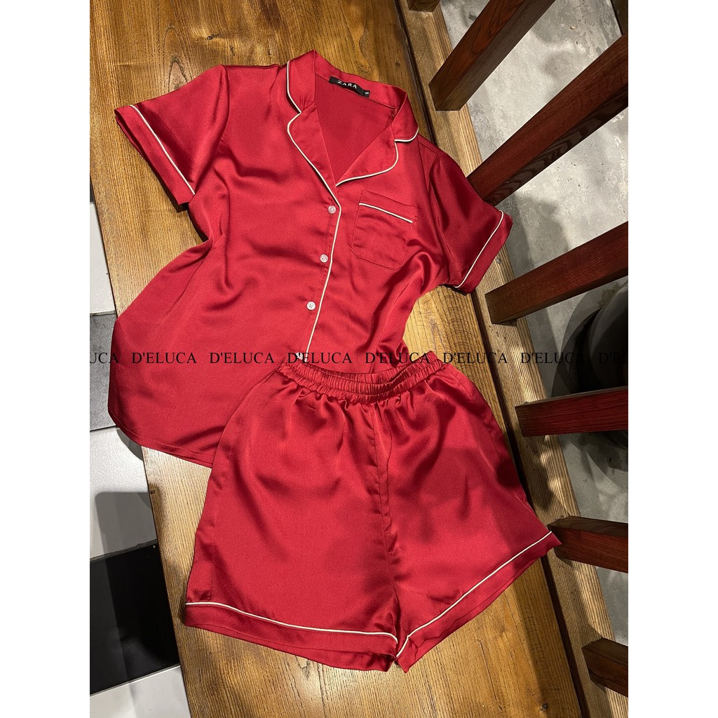 [Hình Thật+Video Tự Quay] 🌸 Bộ Ngủ Nữ Lụa Hàn Cao Cấp 🌸 Pijama Quần Cộc Áo Cộc Màu Trơn Phối Viền Mềm Mại Mặc Hè | BigBuy360 - bigbuy360.vn