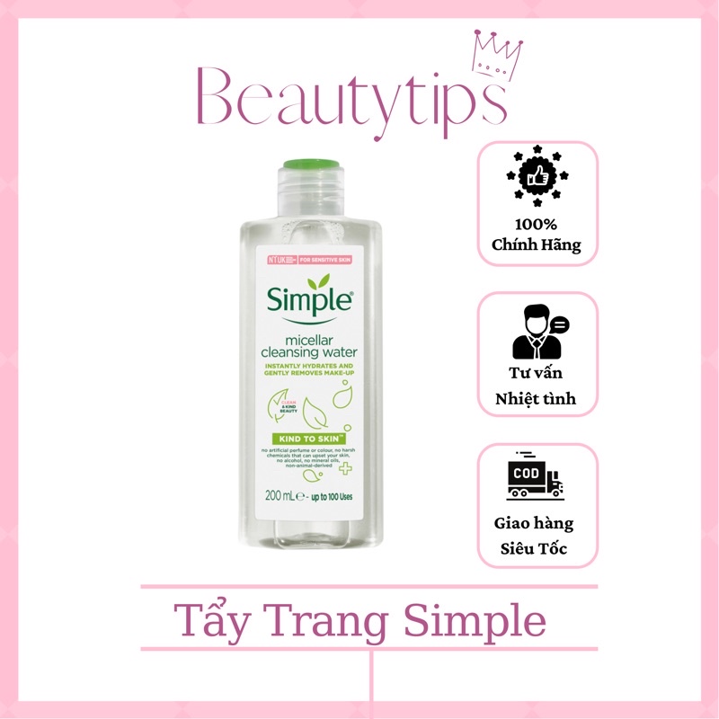 Nước Tẩy Trang Simple Micellar Cleansing Water 200ml