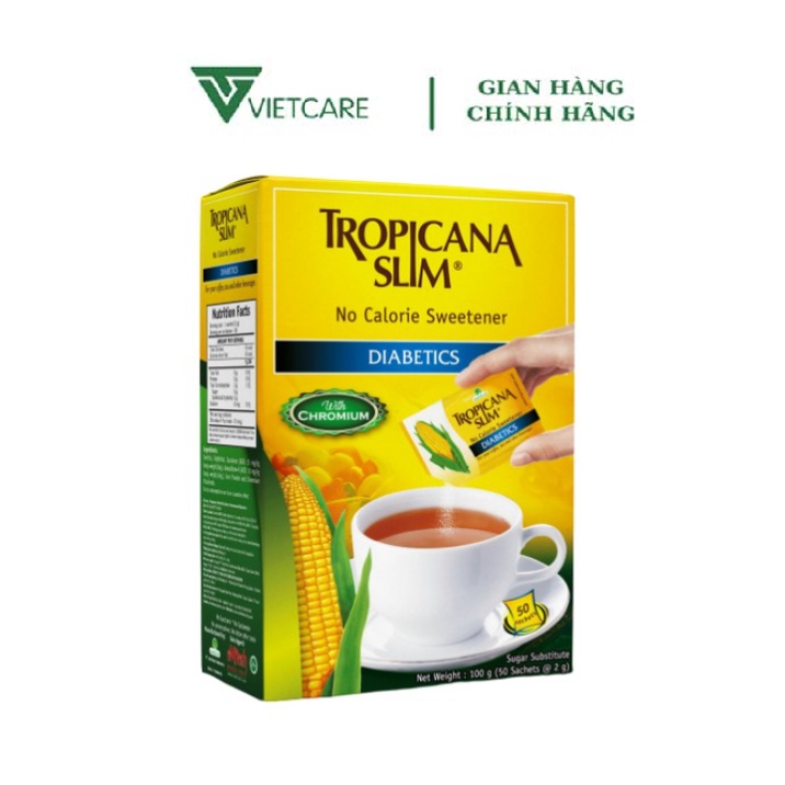 Đường bắp ăn kiêng không calo Tropicana Slim Diabetics Dành Cho Người Tiểu Đường, Ăn Kiêng, Hộp 50 Gói