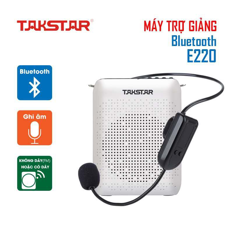 Máy trợ giảng không dây đa năng hỗ trợ bluetooth, thẻ nhớ SD, FM Radio | Takstar E220