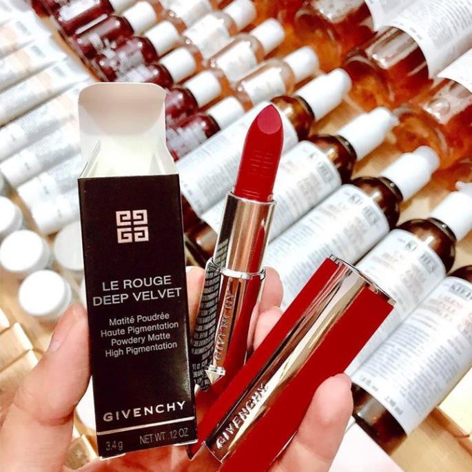 Son Gi.venchy 37 Rouge Graine - Bản Vỏ Nhung Limited Fullsize Fullbox