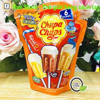 Kẹo Chupa Chups Fizzy Drinks 90g của Úc(Bịch 6 cây)