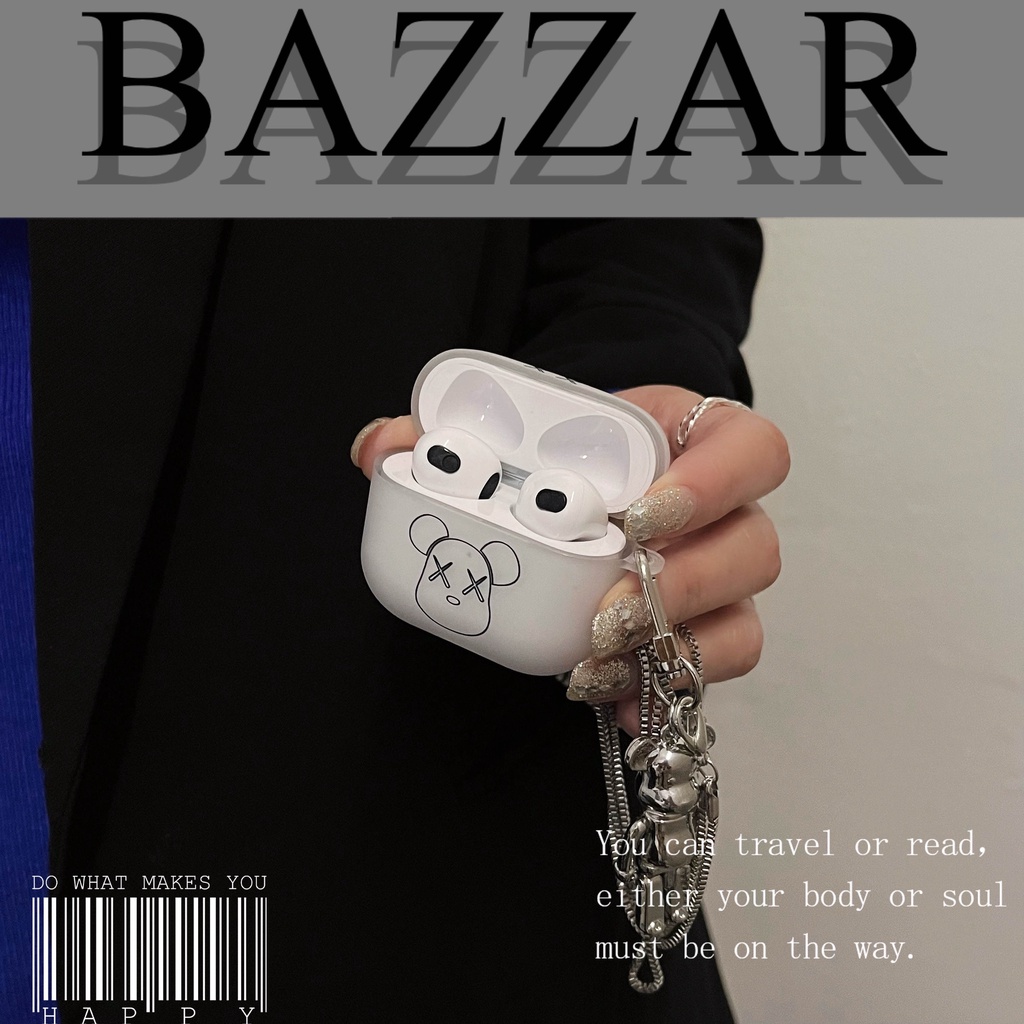 Vỏ Bảo Vệ Hộp Sạc Tai Nghe compatible AirPods 3 / 3 / 3 / 2021 Surcompatible AirPods3 / compatible AirPods2gen Hình Gấu Ốp