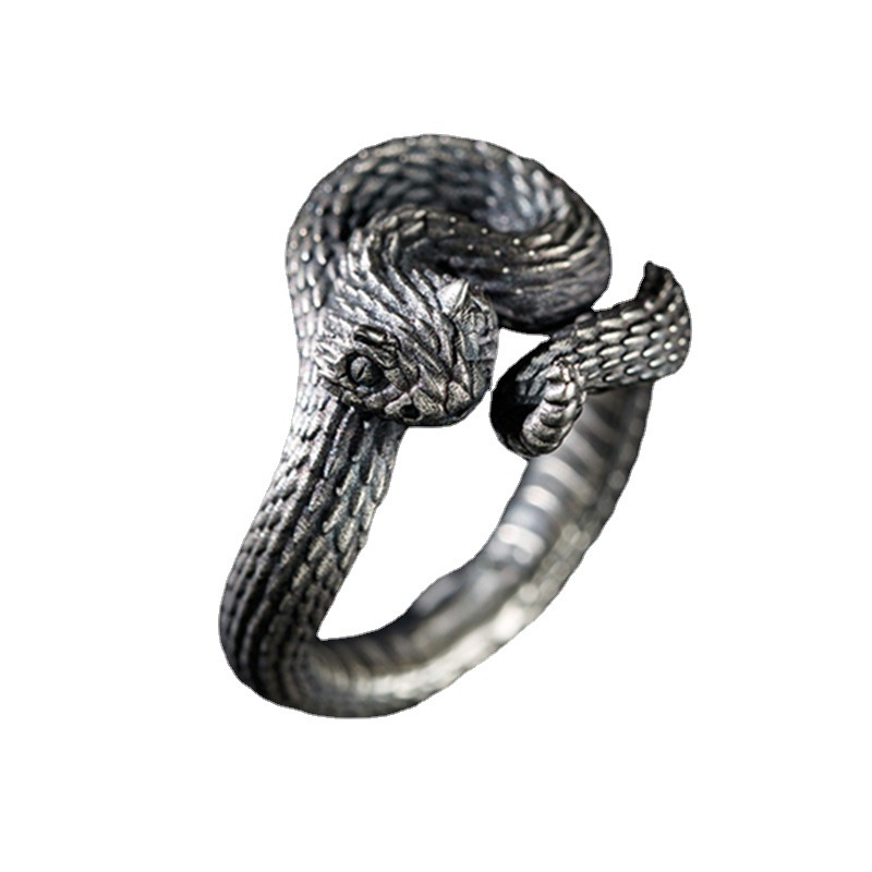 Nhẫn Hình Rắn Dạng Mở Phong Cách retro Cá Tính Thời Trang Mới Cho Nam Và Nữ