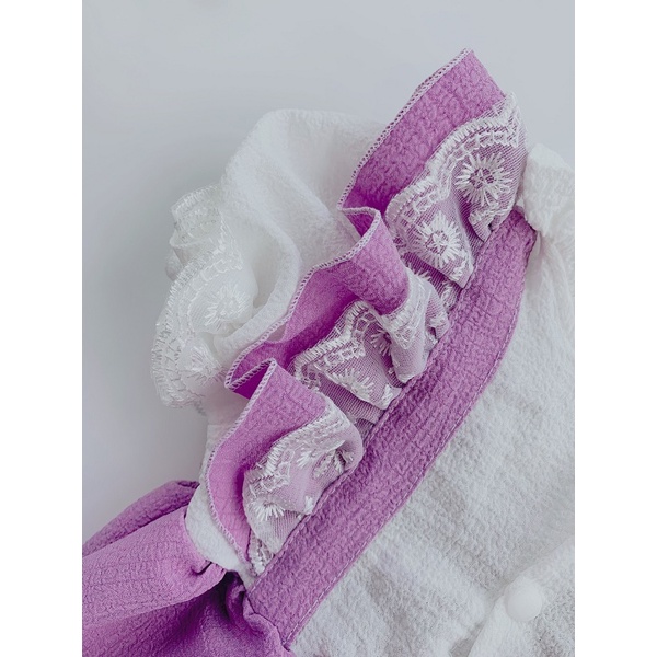 Set đồ sơ sinh, bodysuit tay phồng bé gái sơ sinh 1 2 tuổi MINTSCLOSET Mint's Closet - BS6076