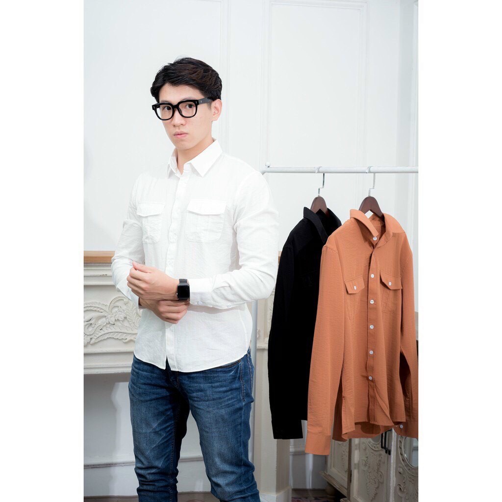 Áo Sơ Mi Vải Đũi 2 Túi Dài Tay Mát Mịn Không Nhăn Không Phai Không Xù Thoáng Mát - MÃ SM12