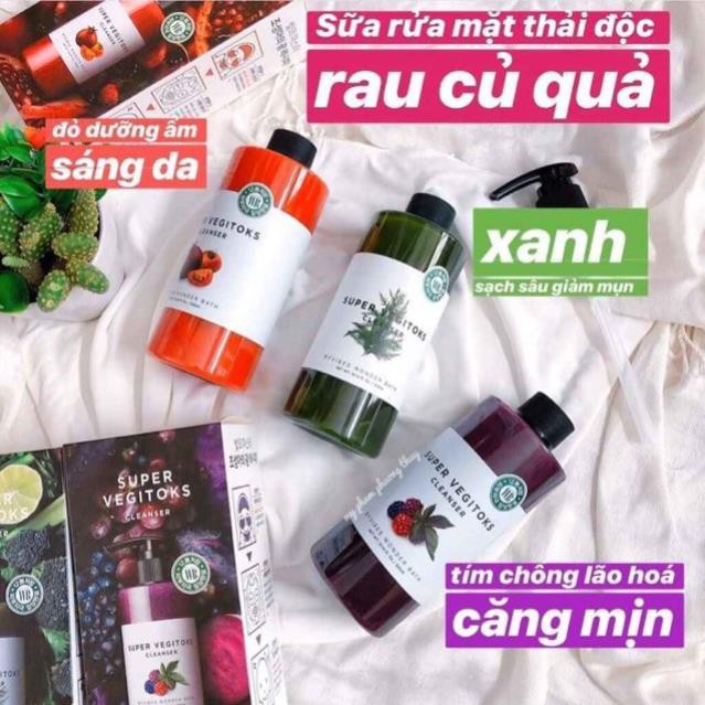 [Chuẩn auth 100%, đủ bill, đi air ✈️]Sữa rửa mặt rau củ sủi bọt thải độc an toàn Byvibes wonder bath super vegitoks