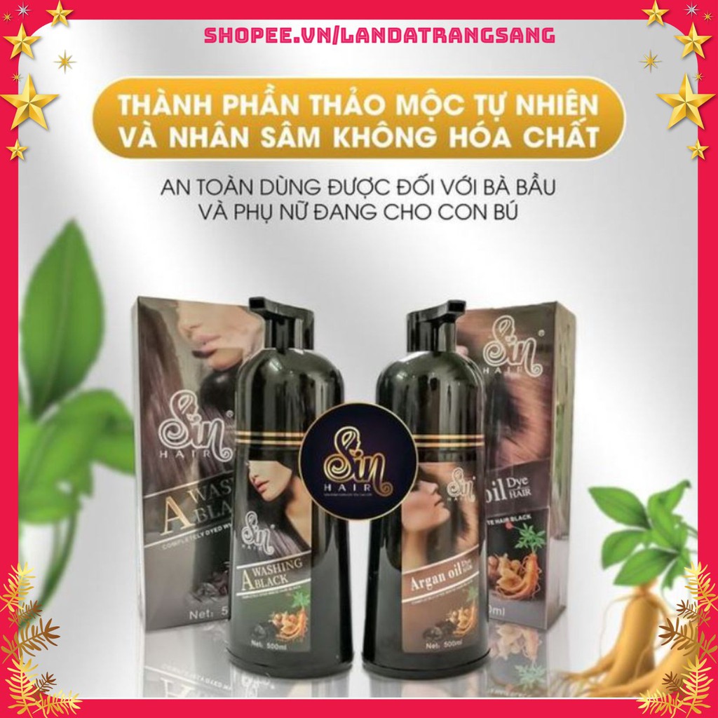 (Cam kết Chính hãng) ❤ Không Chính Hãng Hoàn Tiền 200%❤ Dầu gội phủ bạc Sin hair nhân sâm Nhật Bản - tóc đen nâu đều màu