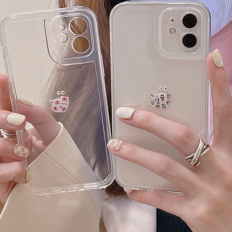 Ốp Điện Thoại TPU Dẻo Trong Suốt Họa Tiết Hoạt Hình Dễ Thương Cho iPhone 13 12 Pro Max 11 XS XR X 8 7 6S Plus
