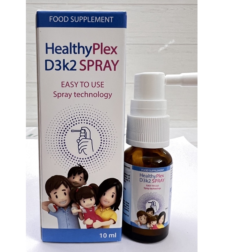 Healthyplex D3K2 Spray.vitamin d3k2 dạng xịt giúp bé hấp thu chuyển hóa calci,vitamin k2.suckhoechomoinha