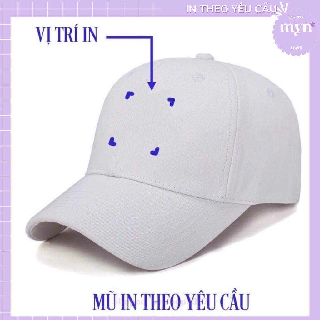 Nón Lưỡi Trai In Theo Yêu Cầu Hai Màu Đen Trắng