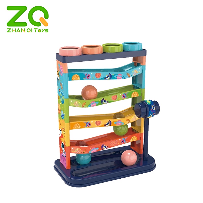 Bộ đồ chơi lắp ráp Zhan Qi Toys mô hình đường trượt bi lăn cho bé