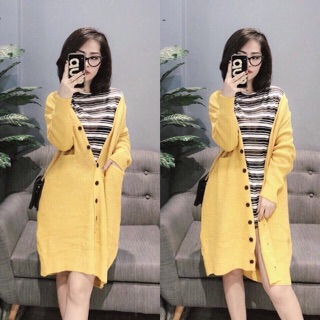 Aoa len cadigan dáng dài