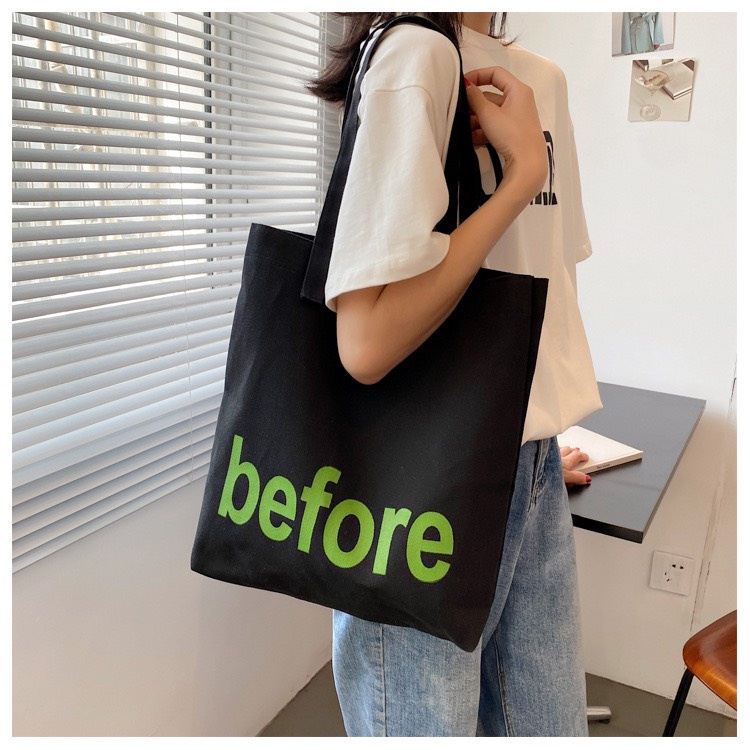 Túi tote Túi Vải  đeo vai nữ thời trang Hazin favorite thing vải thô canvas chất lượng cao,đi làm,đi học kiểu mới HZ 34