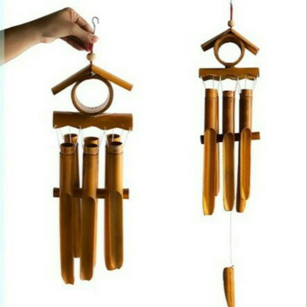 Mây tre- Chuông gió tre chuông gió trúc hình ngôi nhà -Tre HN