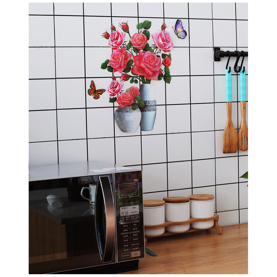 Tranh dán tường 3D hình hoa