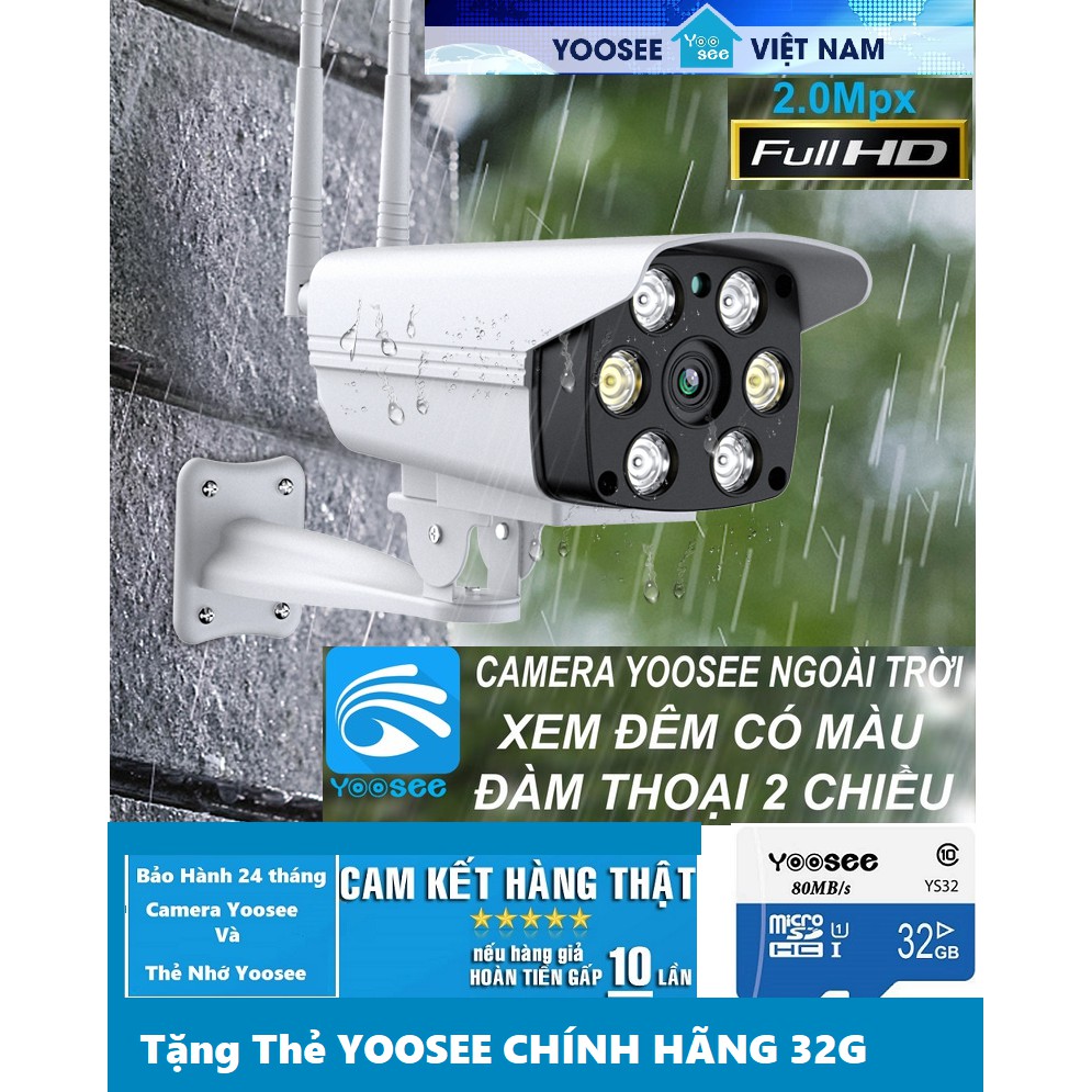 ( Tặng thẻ nhớ 32gb ) Camera ngoài trời YooSee 2anten 2.0mpx- W002