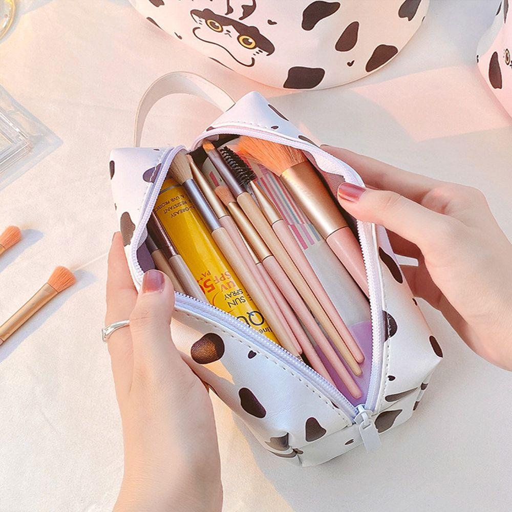 Túi Đựng Mỹ Phẩm BACK2LIFE Họa Tiết Bò Sữa Đáng Yêu