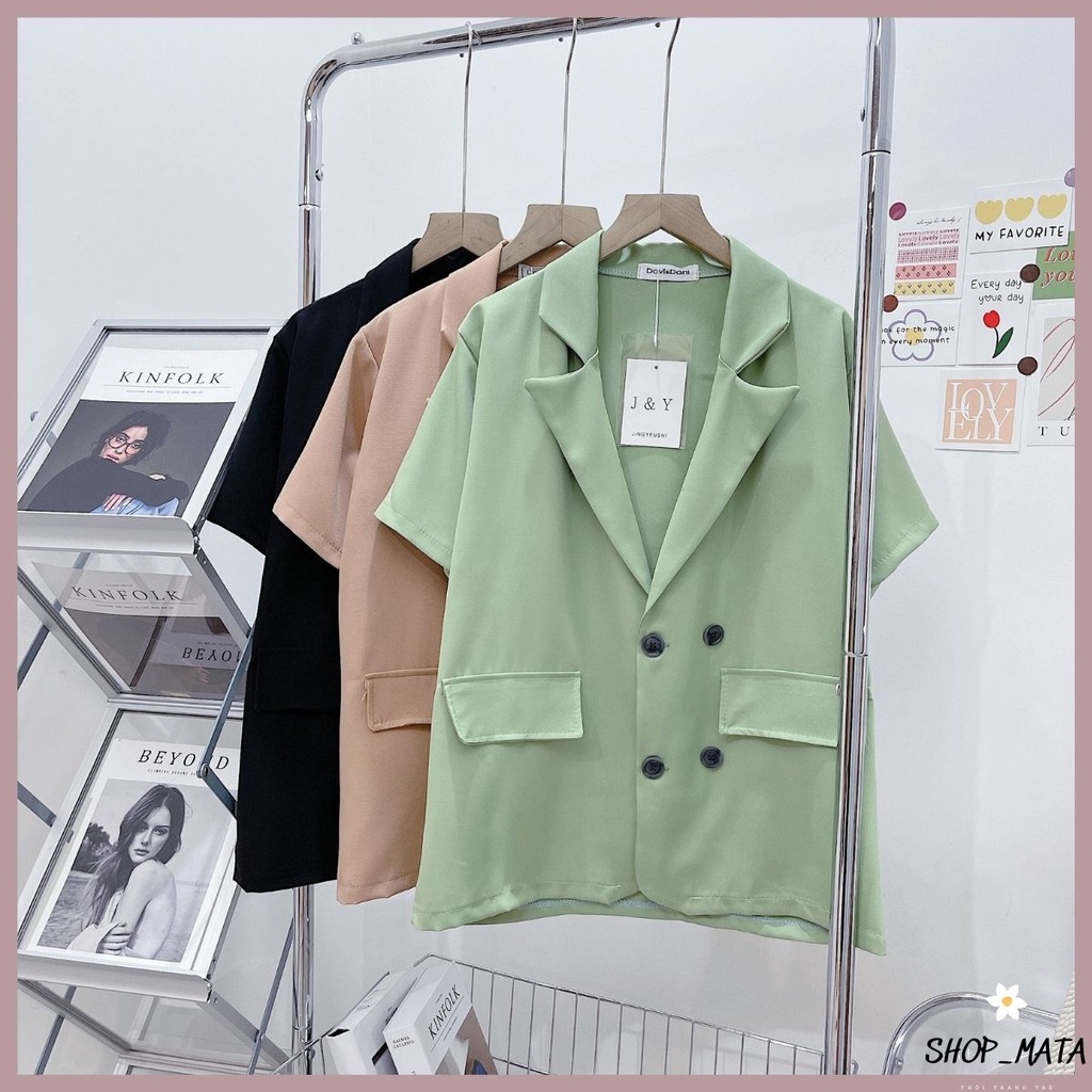 Áo blazer nữ ngắn tay dáng dài nhiều màu. Vest nữ trẻ trung năng động | BigBuy360 - bigbuy360.vn