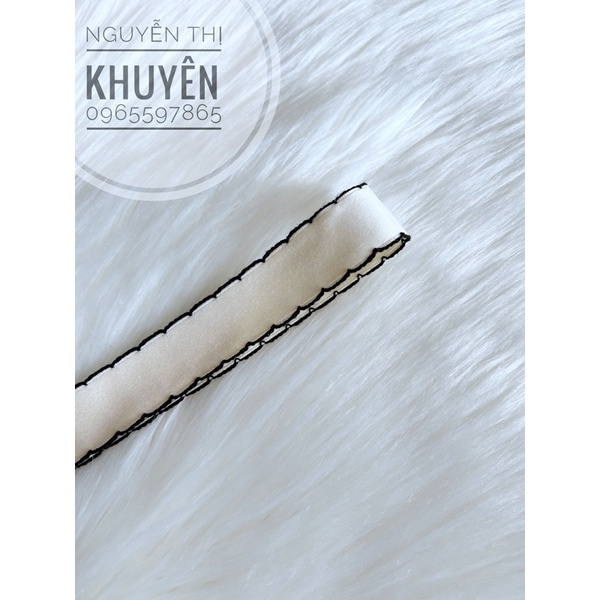 Ruy băng  lụa mờ viền  sóng 25mm