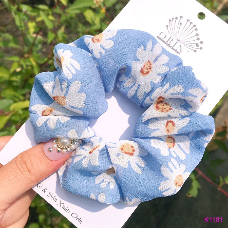 Set 3 buộc tóc ,cột tóc scrunchies siêu xinh Orin K1179 K1178 K1177 K1181