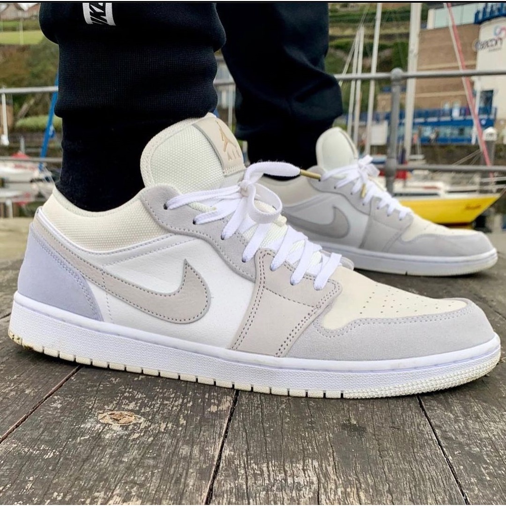 Giày Thể Thao Nam Nữ Siêu Nhẹ Cổ Thấp JD1, Giầy Sneaker Nike Jordan 1 Low Paris Xám Trắng Da Cao Cấp Giá Rẻ