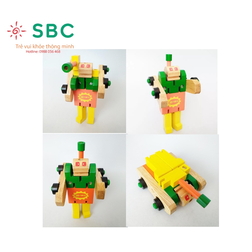 Xe tăng biến hình robot - Đồ chơi gỗ Winwintoys