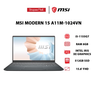 [Mã ELLAP5 giảm đến 1TR2] Laptop MSI Modern 15 A11MU-1024VN i5-1155G7 | 8GB | 512GB| 15.6' FHD | Win 10