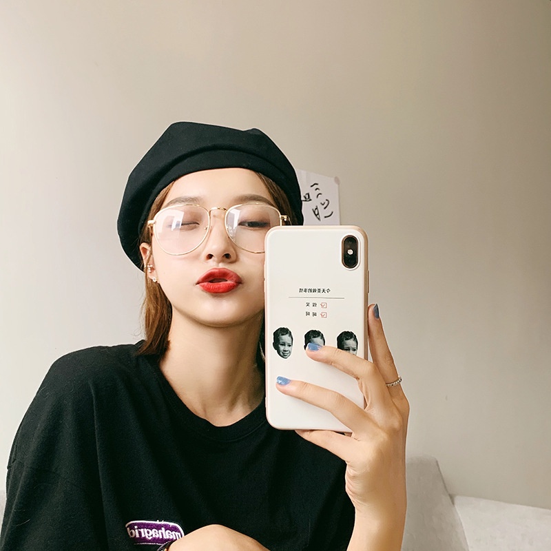 Mũ Nồi Màu Trơn Korea Phong Cách Retro RQN1771