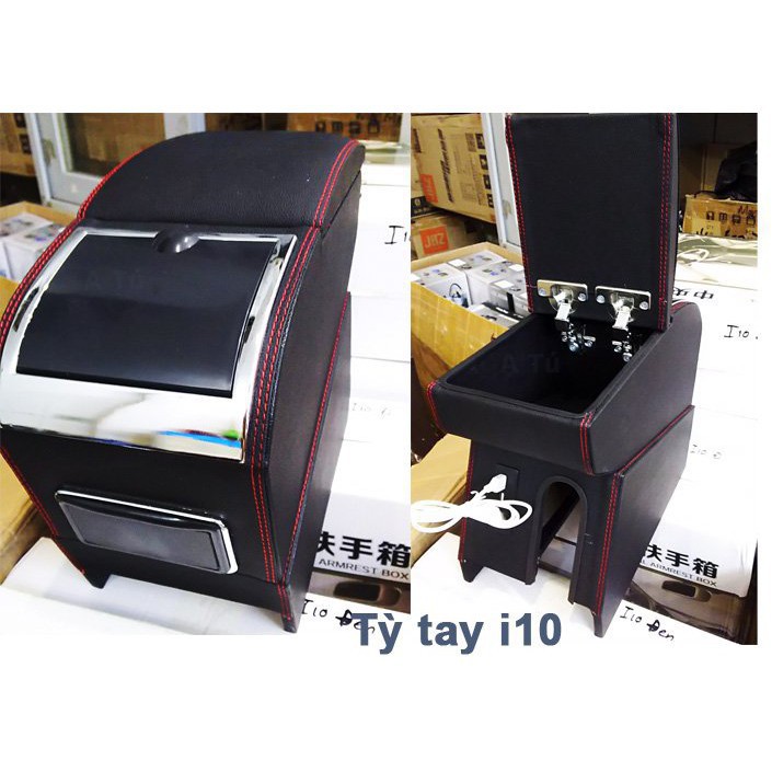 Bộ hộp tỳ tay zin theo xe morning và i10 2012-2019 - có cổng sạc usb
