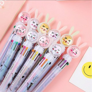 Bút bi bấm 10 ngòi màu hình cute