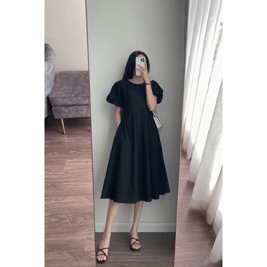 KHALI DRESS - Váy suông dài xếp li eo REGEN