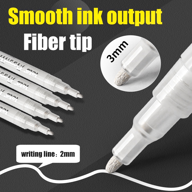 Bút Đánh Dấu Acrylic Màu Trắng Chống Nước Không Phai Nhanh Khô Dung Tích Lớn