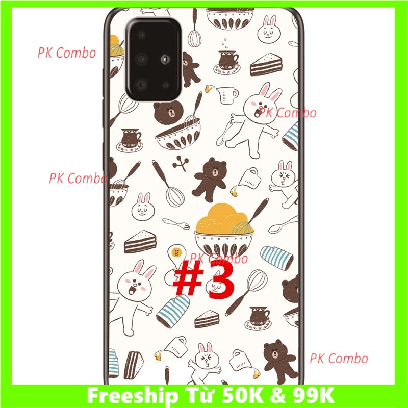 Ốp lưng hình Cartoon Brown Bear Couple  Samsung Galaxy A51 đẹp