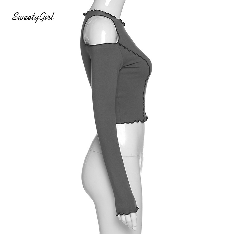 Áo lửng tay dài in chữ phong cách trẻ trung hợp thời trang cho nữ