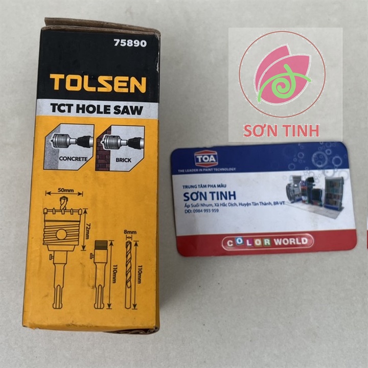 TOLSEN Mũi khoan lỗ khoét lỗ tường bê tông 50mm Hole Saw 75890