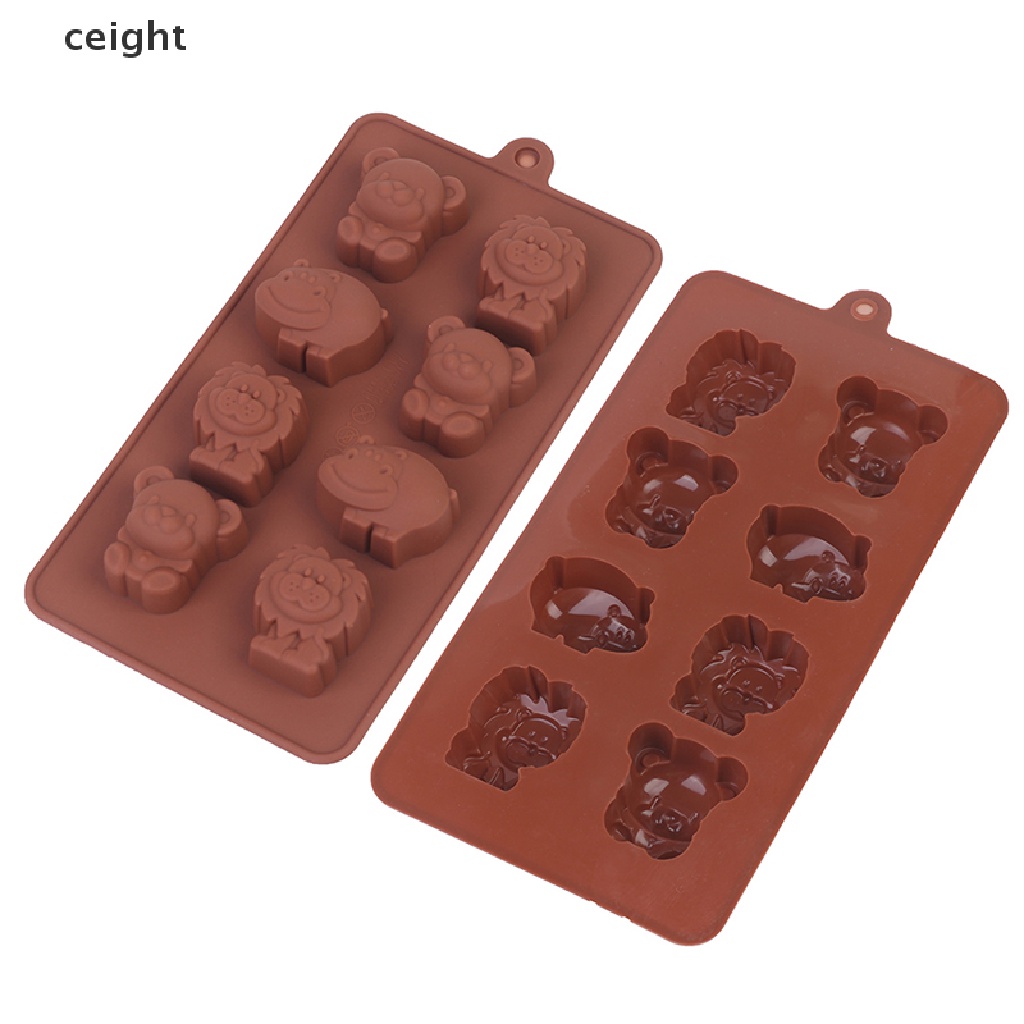 Khuôn silicone tạo hình hà mã sư tử gấu làm bánh kẹo chocolate xà phòng DIY