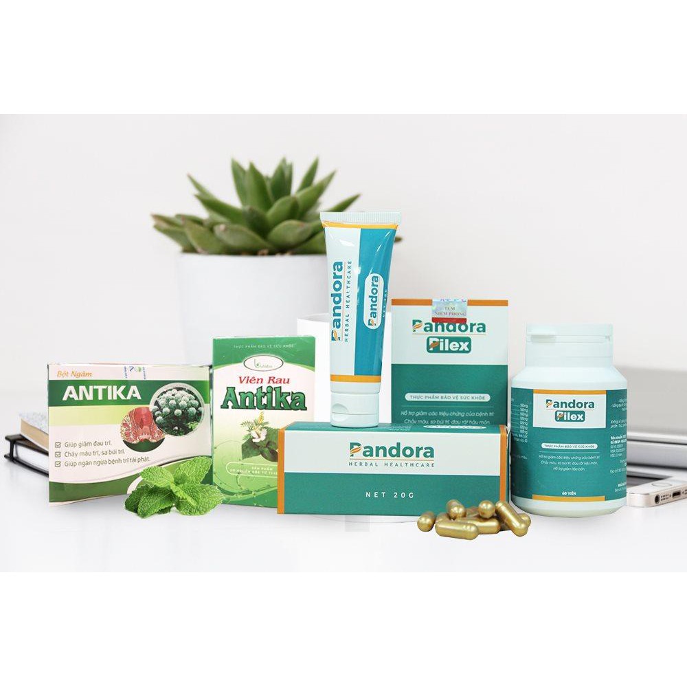 [Combo 2 Tuýp] Kem Bôi Trĩ PANDORA 30gr - Tặng Ngay 01 Hộp Viên Uống PANDORA 60 Viên