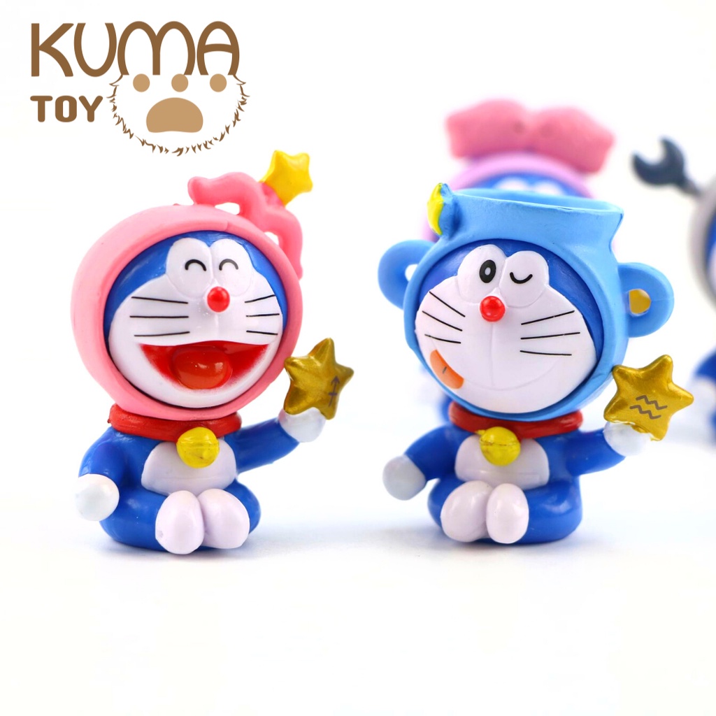 Mô hình Doraemon Doremon 12 cung hoàng đạo cực dễ thương trang trí bàn học, tủ sách, bàn làm việc