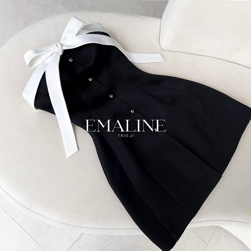 Váy Đầm Thiết Kế,Váy Cúp Ngực Nơ Thắt Chéo Phong Cách Hàn Quốc