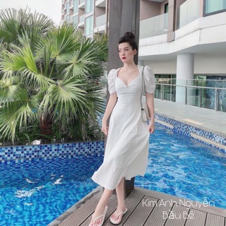 ĐẦM MAXI TRẮNG NHÍU NGỰC