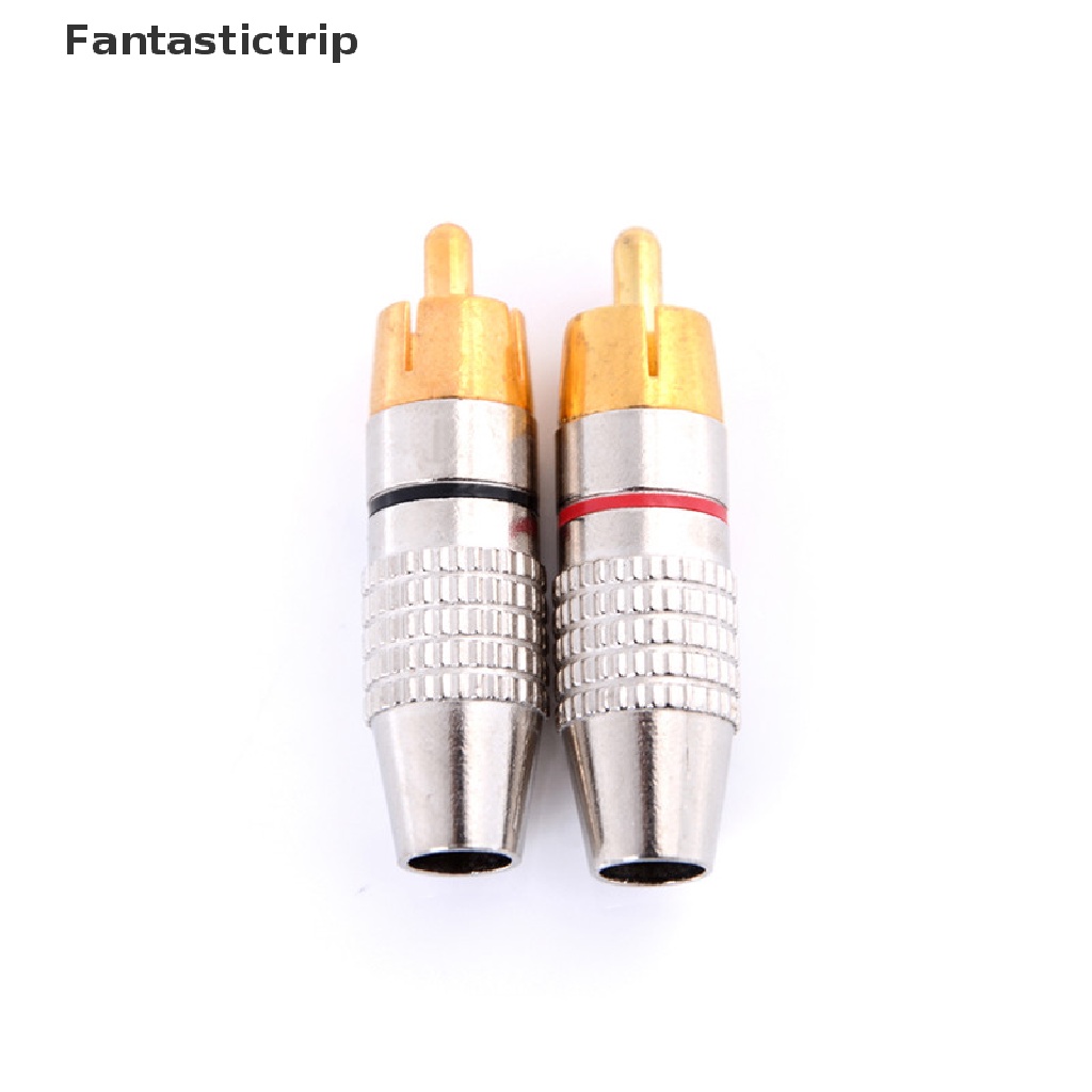 Set 2 Đầu Nối Dây Cáp Âm Thanh RCA Mạ Vàng