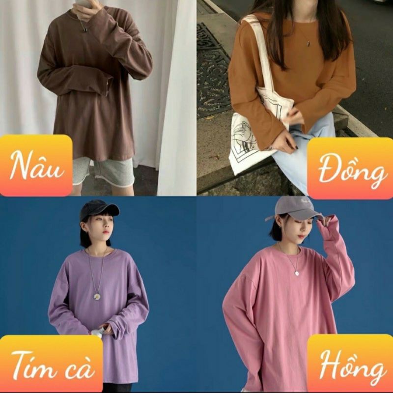 ÁO THUN TRƠN DÀY TAY LONGTEE DÁNG RỘNG HÀN QUỐC