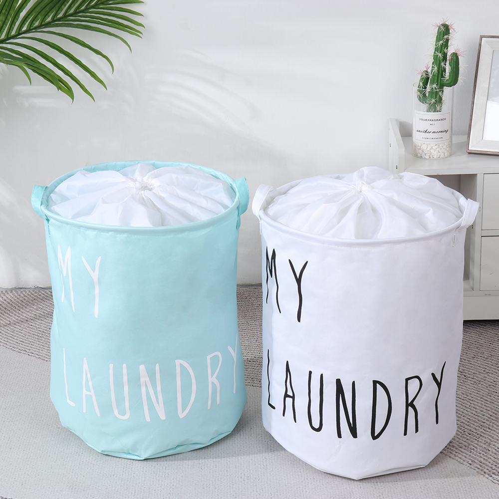 Giỏ Đựng Quần Áo Bẩn / Đồ Chơi Bằng Cotton Lanh Hình Tròn Nhiều Màu Sức Chứa Lớn Có Thể Gấp Gọn Tiện Dụng