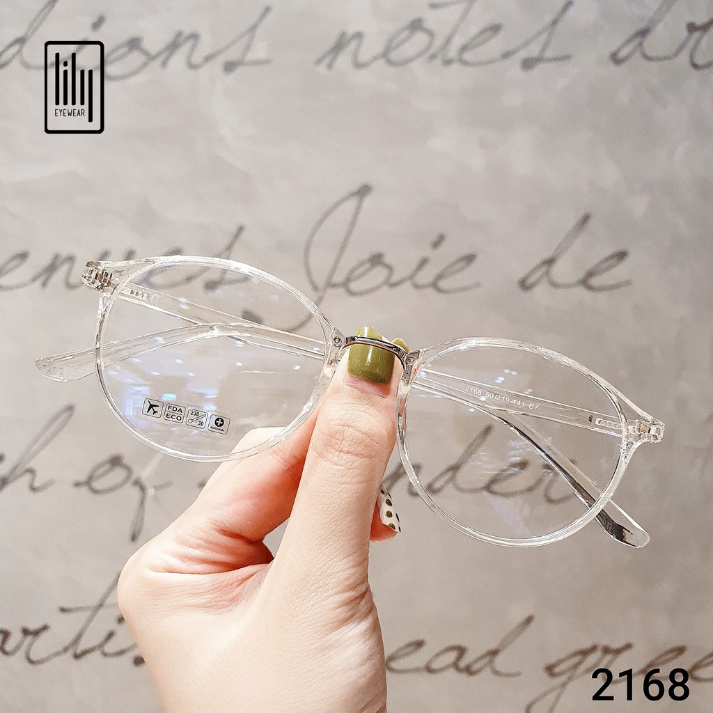 Gọng kính cận nhựa mảnh mắt kính tròn nhiều màu Lilyeyewear 2168