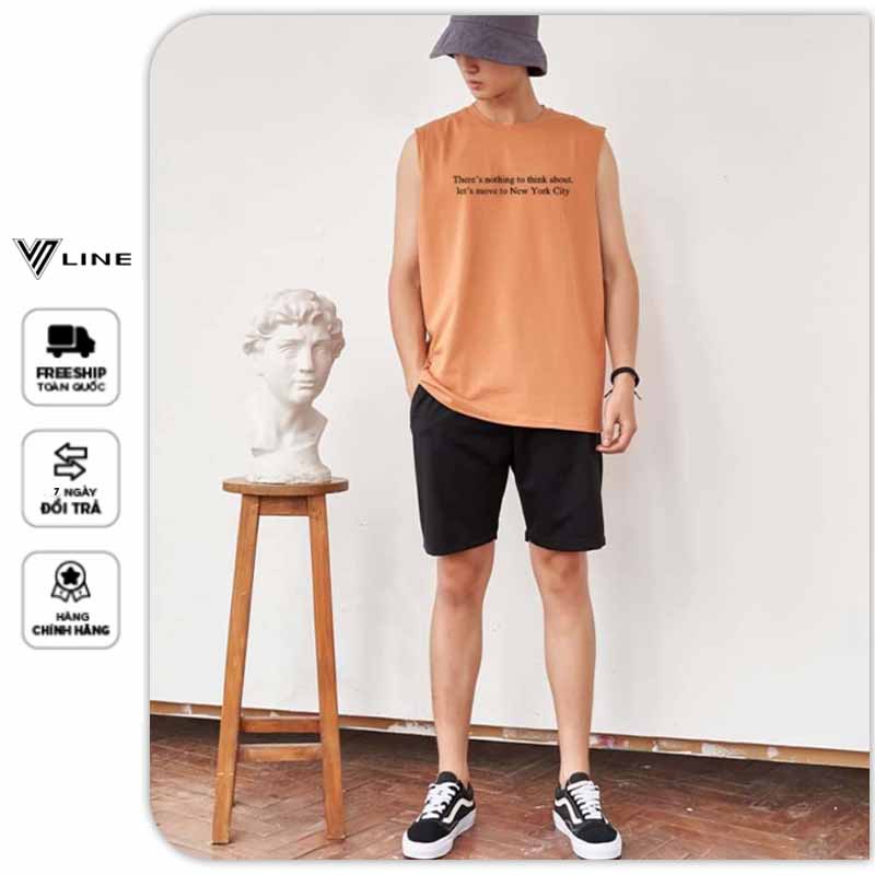 Áo tank top nam ba lỗ họa tiết chữ thời trang Vnline - ABLTK201