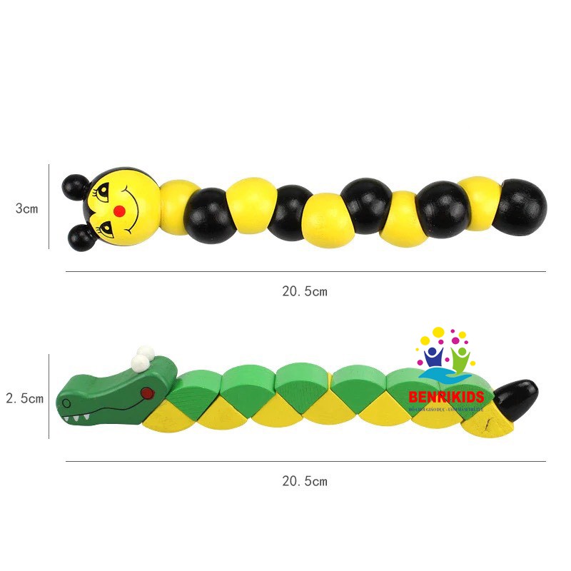 Đồ Chơi Luyện Kỹ Năng Tay Cho Trẻ Em,Chú Ong Uốn Dẻo Bằng Gỗ